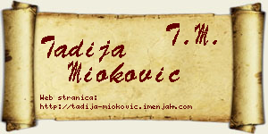 Tadija Mioković vizit kartica